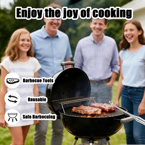 haak BBQ omkeerhaak vleeshaak flipper roestvrij staal grill haak vleesflipper grillspatel haak gemakkelijk te reinigen vleesspatel haak 40 cm voor grillen barbecuedraaien (A) — afbeelding 5