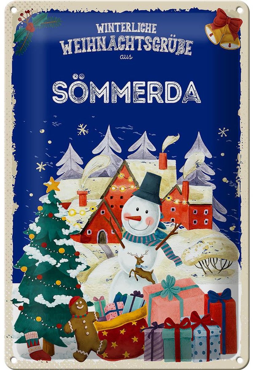 Blechschild Weihnachtsgrüße SÖMMERDA 20x30cm