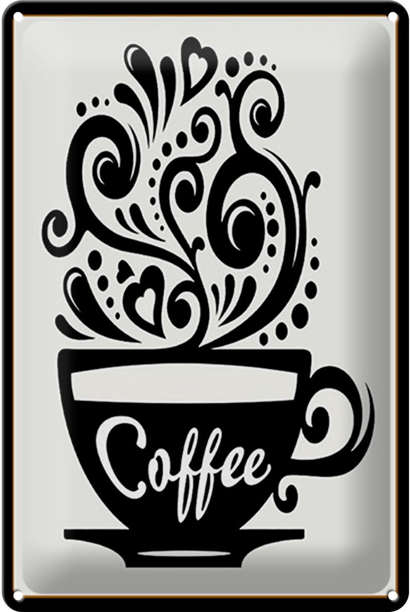 Blechschild Spruch 20x30cm Coffee Kaffee