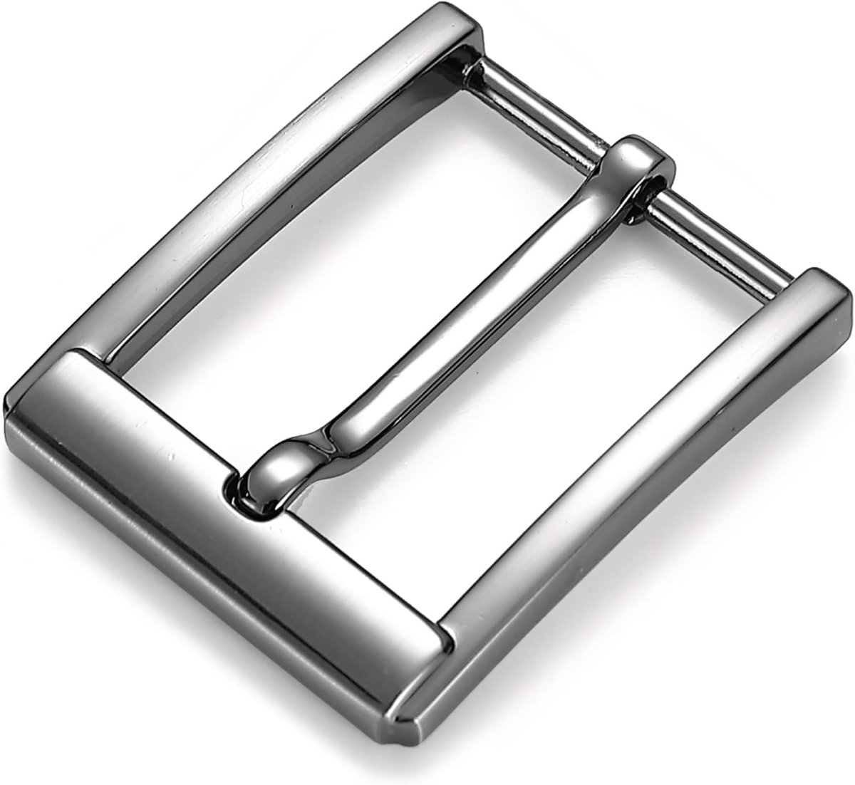 GS40013-S Herengesp, 40 mm breed, zilverkleurig, glanzend, riemsluiting voor riem van 38-40 mm, hoogwaardige metaallegering, reservegesp, Zilver glanzend, 40mm