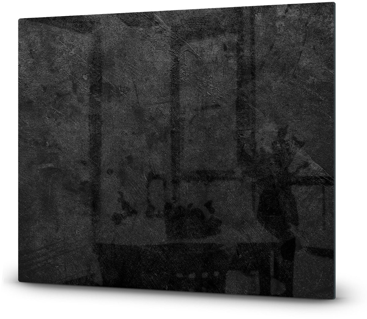 Mydesignglas Glazen Inductie Beschermer - Krasvrij Gehard Glas met Antislip - Afdekplaat voor Kookplaat - Spatscherm Achterwand Keuken - Zwart Beton - 60x52