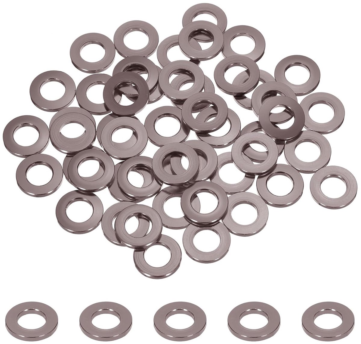 Platte sluitringen van aluminium, geanodiseerd, gatdiameter 8 mm/0,31 ronde sluitringen voor RC/FPV/PC/mechanische drones, modelonderdelen (titaniumgrijs)