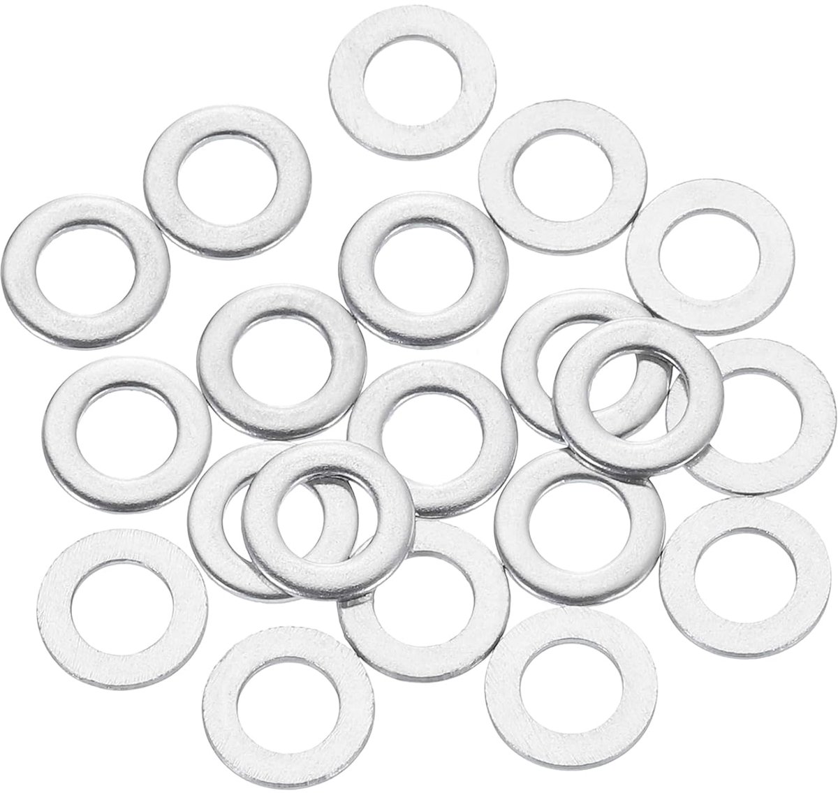 20 stuks M4 sluitringen, 4 x 8 x 0,8 mm, 304 roestvrij staal, platte afstandhouders voor schroeven, bouten, auto's, industriële machines