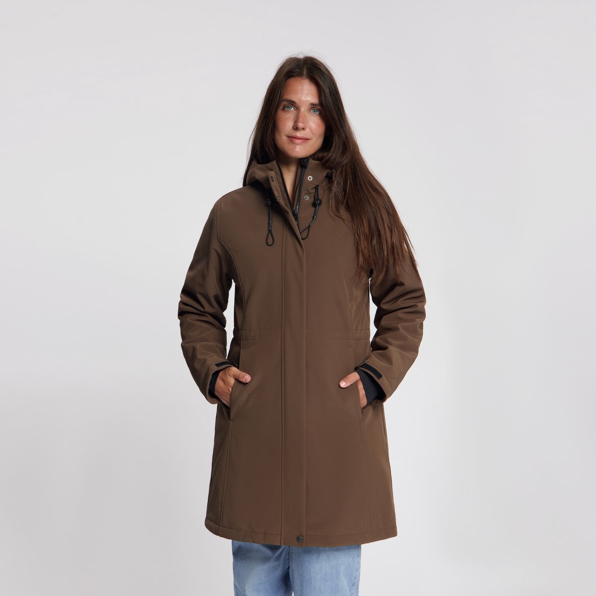 Travelin' Elinor Dames - Softshell Jas - Waterdicht - Donkerbruin