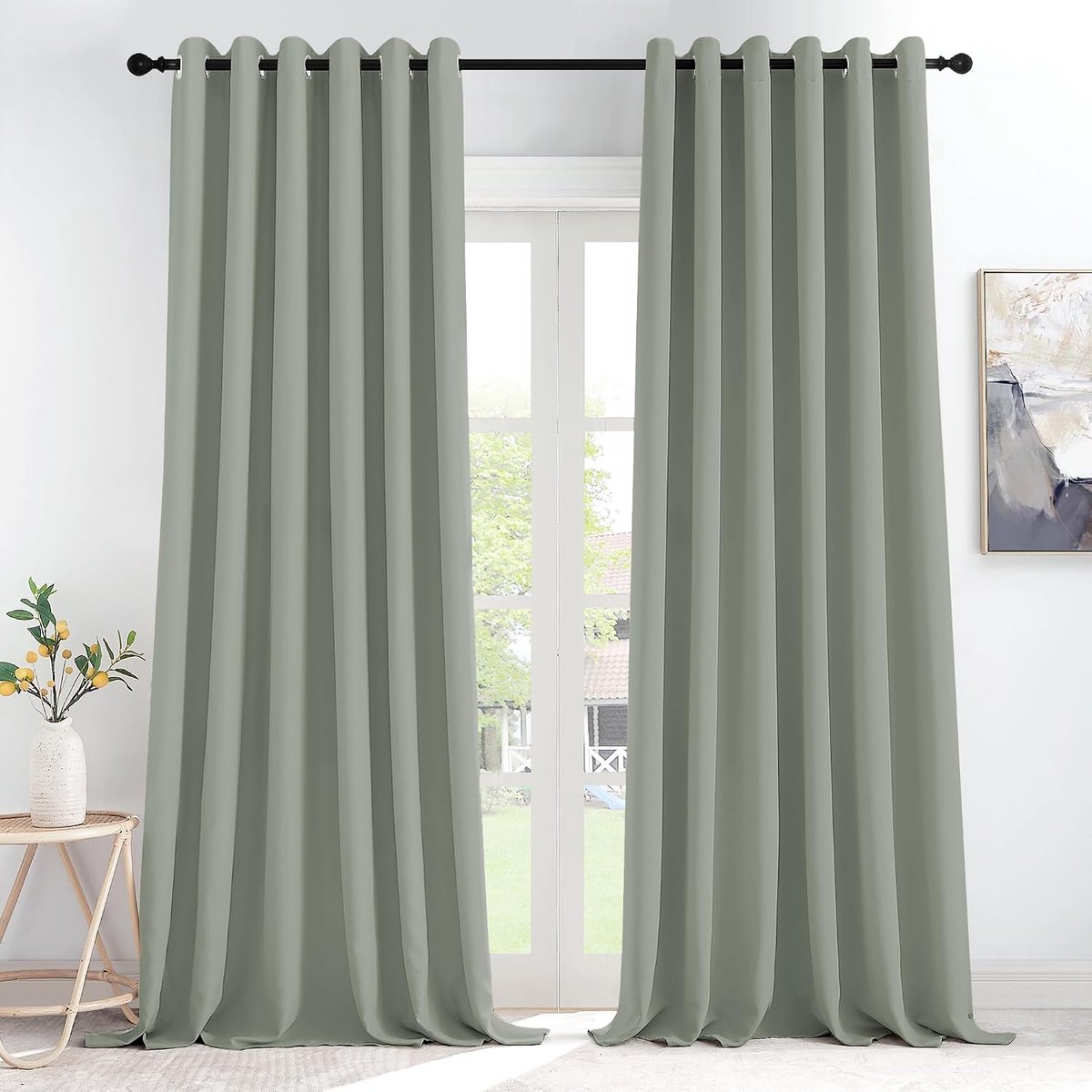Thermogordijnen voor grote ramen, set van 2, 245 x 200 cm (h x b), gordijnen, ondoorzichtig, gordijn met inslagringen, woonkamer, verduisteringsgordijn, warmte-isolerend voor kinderkamer