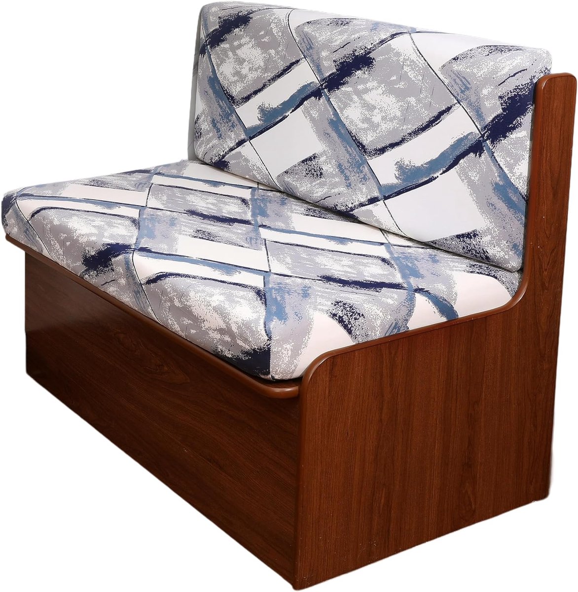Stoelhoes voor camper, elastische bankovertrek, camper, eettafelkussenhoezen, reservehoezen voor caravans, 1 x stoelhoes en 1 x rugleuninghoes (vloeiende wolken)