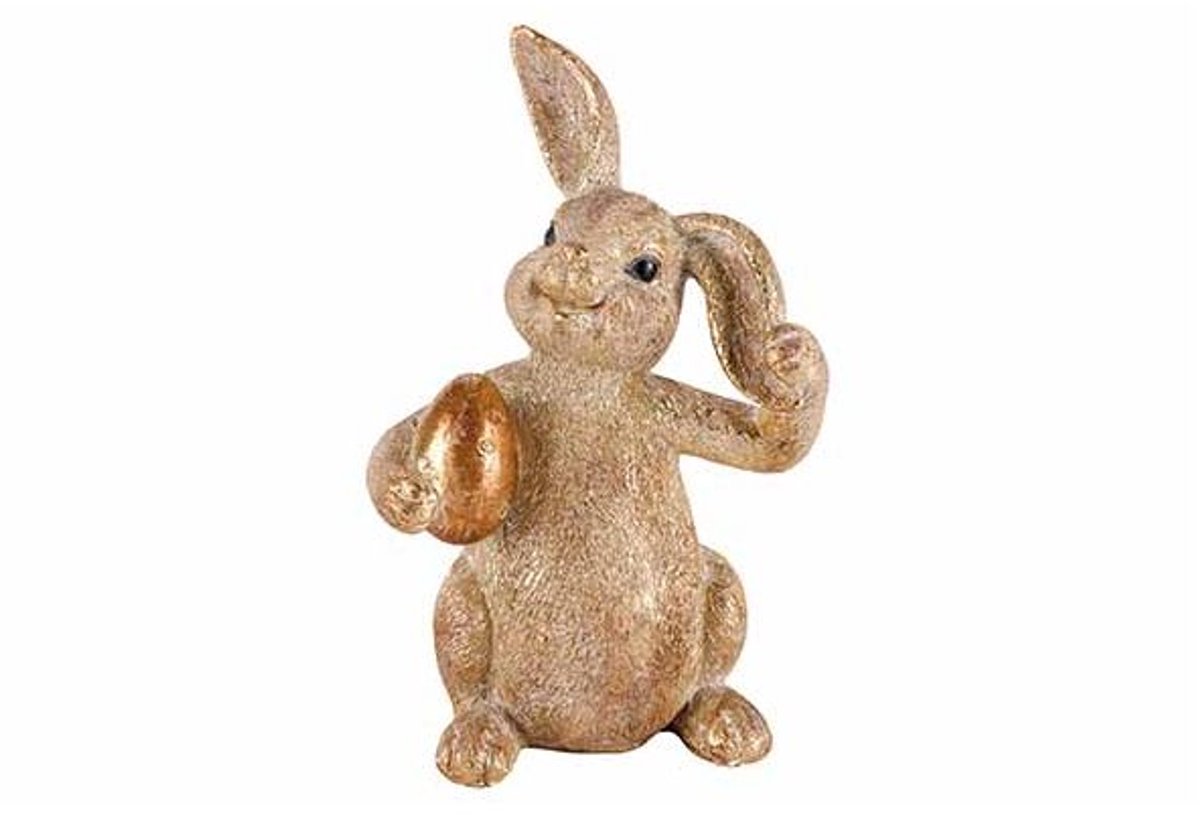 Konijn Egg Gold Beige 12x10xh20cm Resin