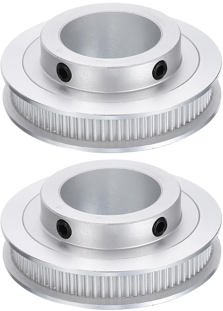 2 stuks GT-2 riemschijf synchroon wiel 80 tanden 25 mm boring geschikt voor 6 mm brede riem aluminiumlegering tandriemschijf voor 3D-printer CNC-machine