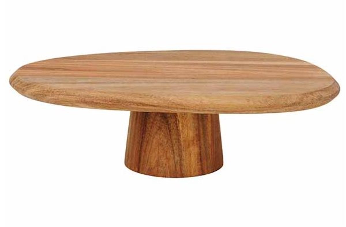 Presentatiebord Ovaal 30x25cm Op Voet Acacia