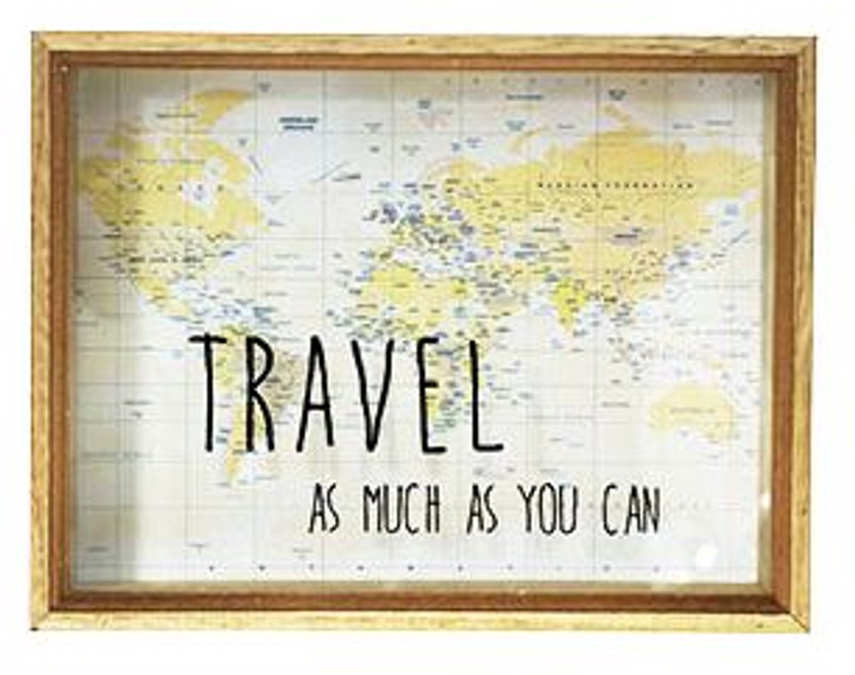 Cosy @ Home Spaarpot Travel Hout 26x20xh6cm