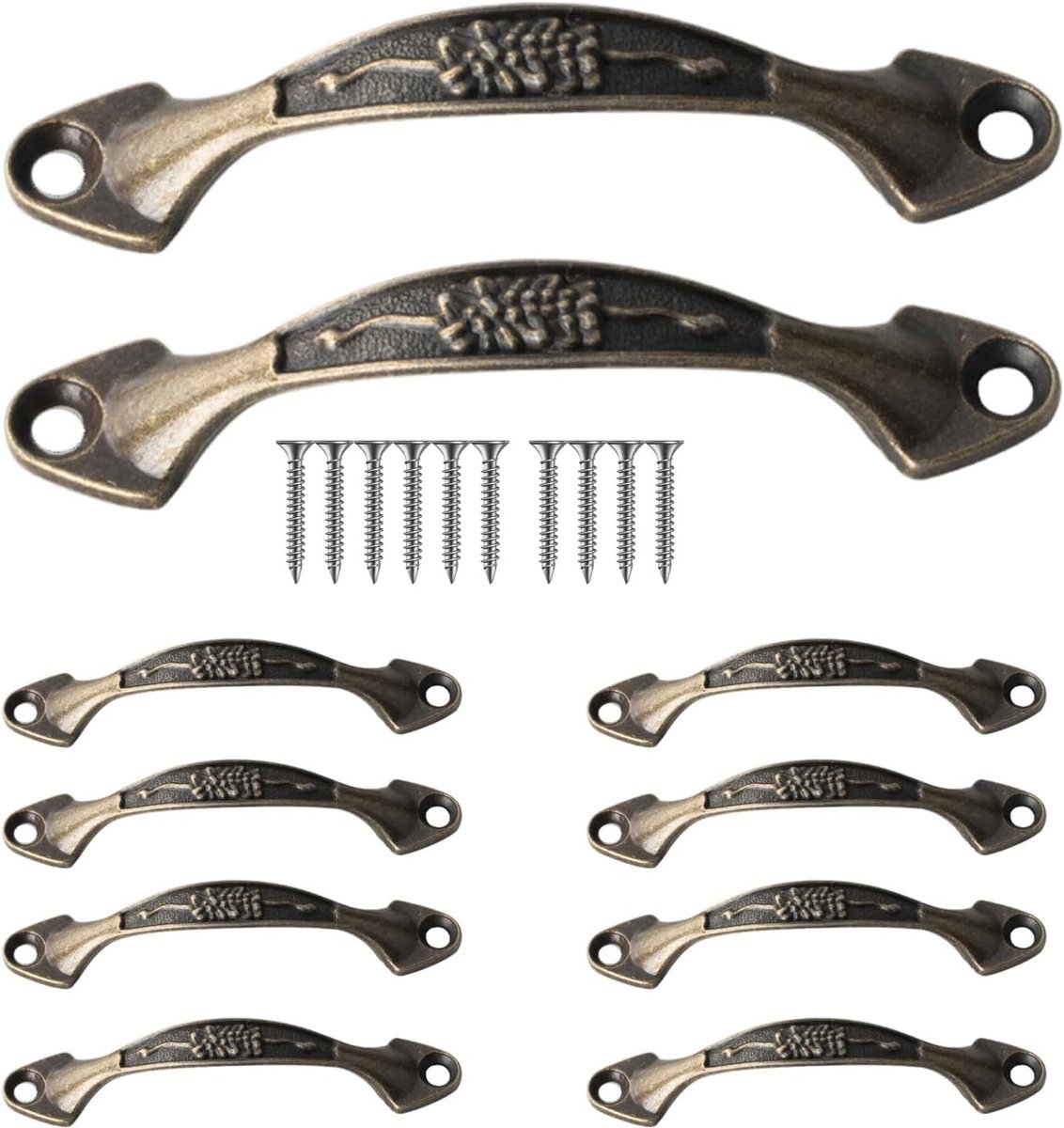 10 stuks vintage kast trekt, antieke retro messing zinklegering keukenlade trekt handgrepen, vintage dressoir lade handgrepen badkamer keuken meubels hardware (brons)