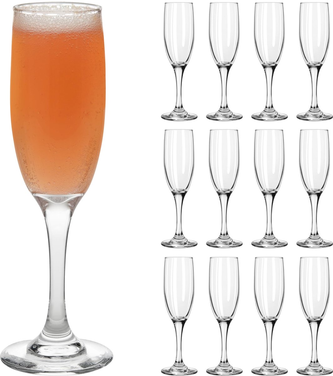 Libbey Embassy Champagneglazen - Sektglazen Set - Transparant - Vaatwasserbestendig - 177 ml - 12 Stuks