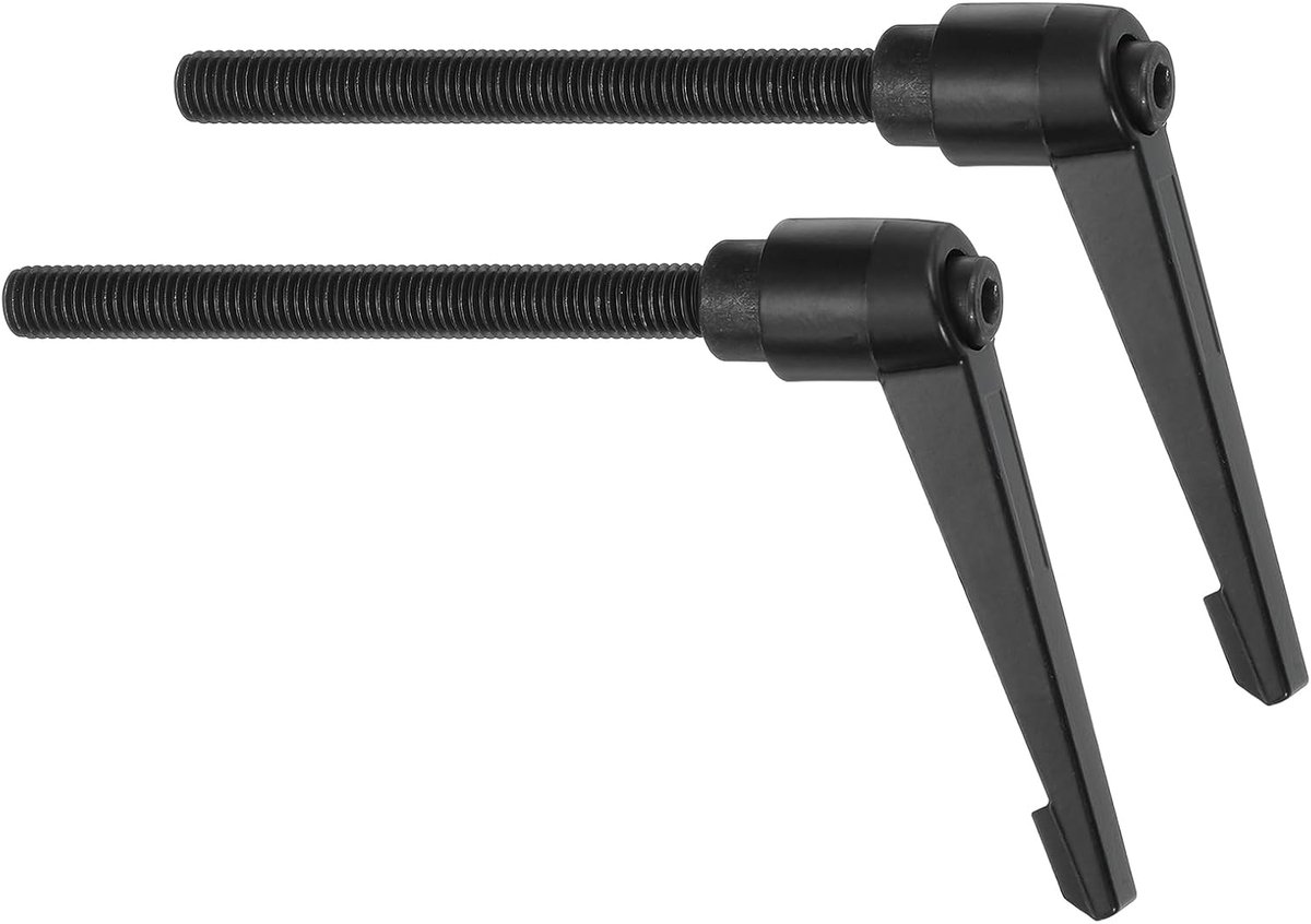 2 stuks M10 x 100 mm instelbare knoppen handvat mannelijke schroefdraad drukknop ratels snelspannende draaibouten voor draaibanken, zwart