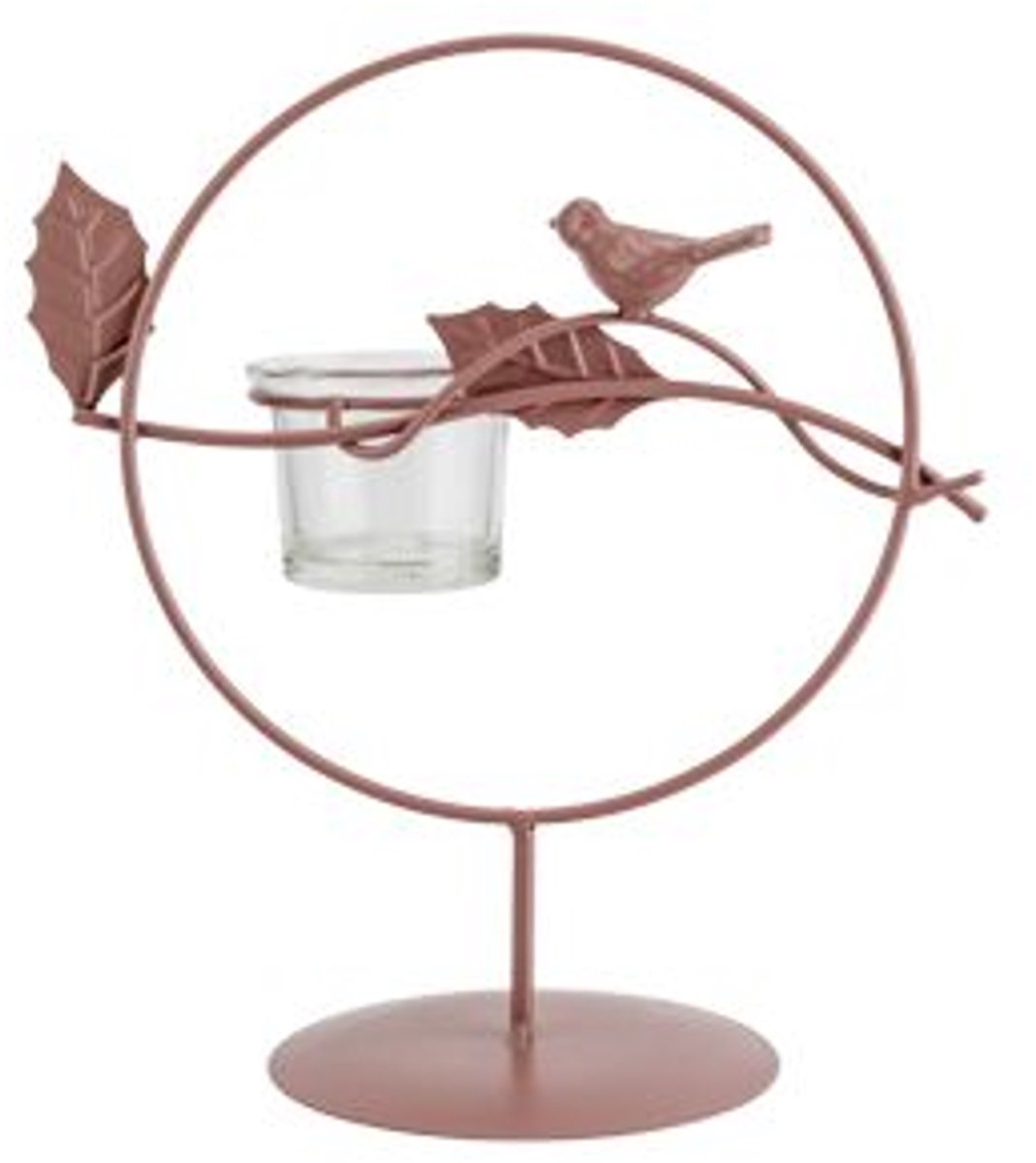 Cosy @ Home Theelichthouder Bird Powder Coated Glass