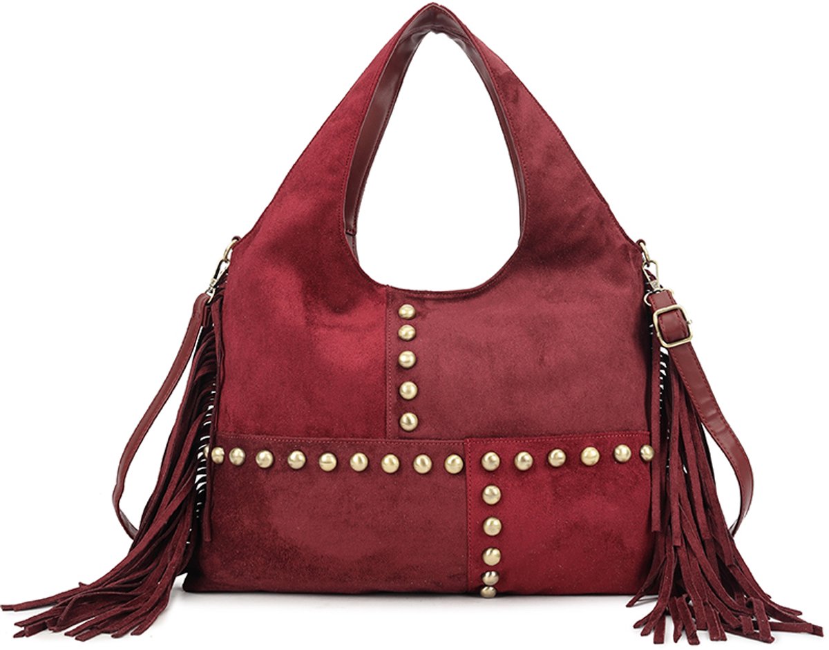 Giuliano kunstlederen suede schoudertas Idelle - Dames - Bordeaux