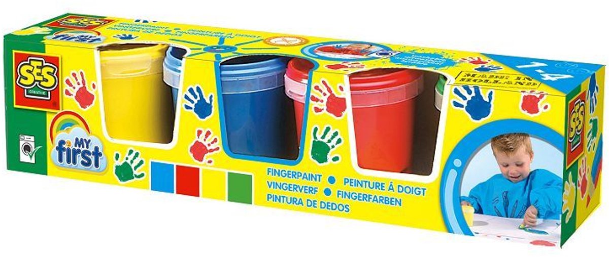 SES Creative - My First - Vingerverf - 4 kleuren – mengbaar – glutenvrij - makkelijk uitwasbaar - Verven voor de allerkleinsten – 4x145ml - Vanaf 1 jaar — afbeelding 8