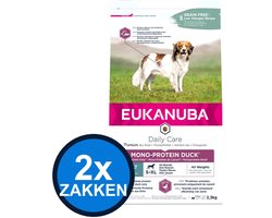 2x Eukanuba - Daily Care Dog Adult Mono-protein Duck - Hondenvoer Droogvoer - 2.3 kg