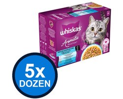 5x Whiskas - Aromatic Selection 1+ Pouch Adult Saus Seafood Sel Multipack (12x85g) - Kattenvoer Natvoer - 1.02 kg