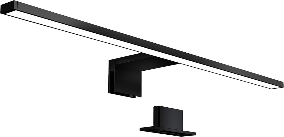 Spiegellamp - Zwart - LED Verlichting 8W - Neutraal Wit Licht - Voor Badkamer