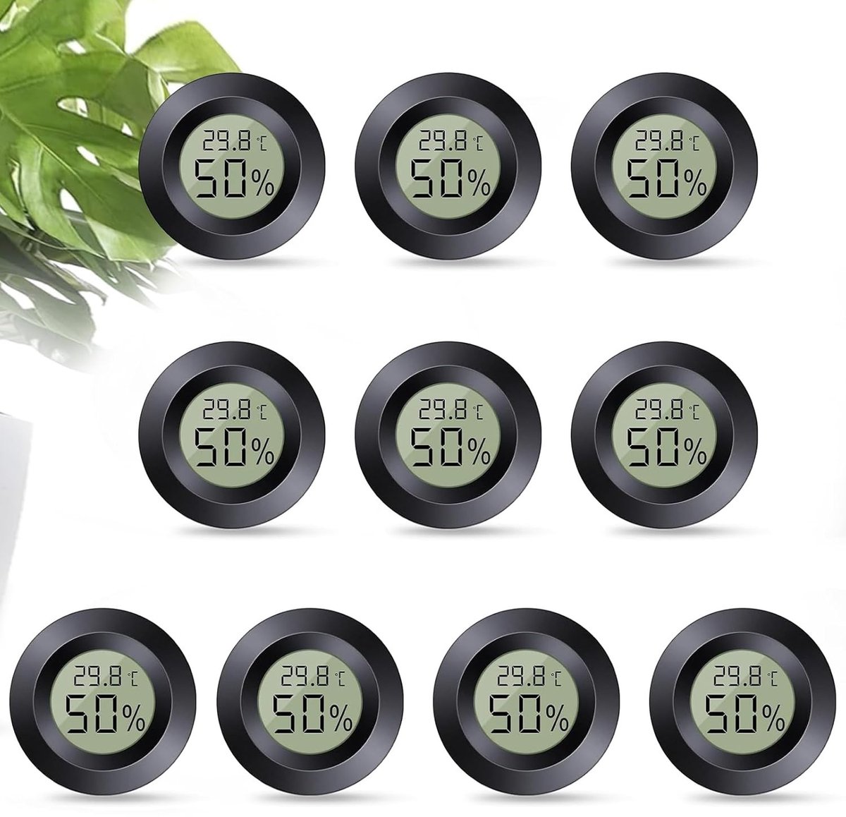 Mini Hygrometer Thermometer - Digitaal - Verstelbaar in °C/°F - Compacte Afmetingen - Voor Thuis en School