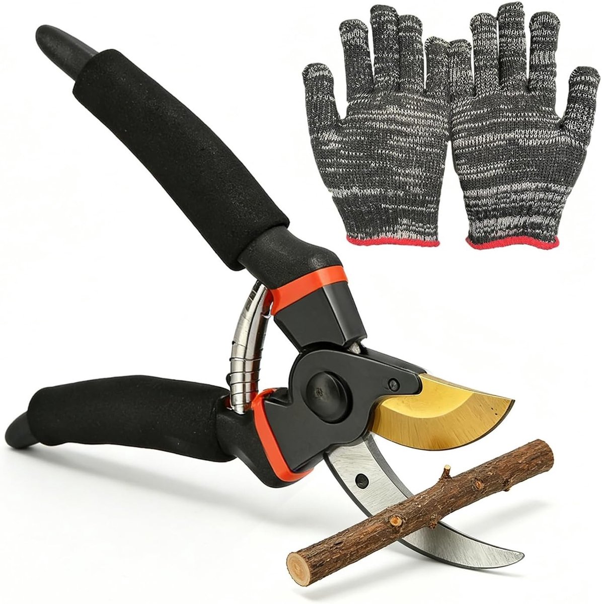 Tuinschaar Set - Zwart - Ergonomische Handgreep - Veiligheidsvergrendelingsmechanisme - Voor Tuinliefhebbers