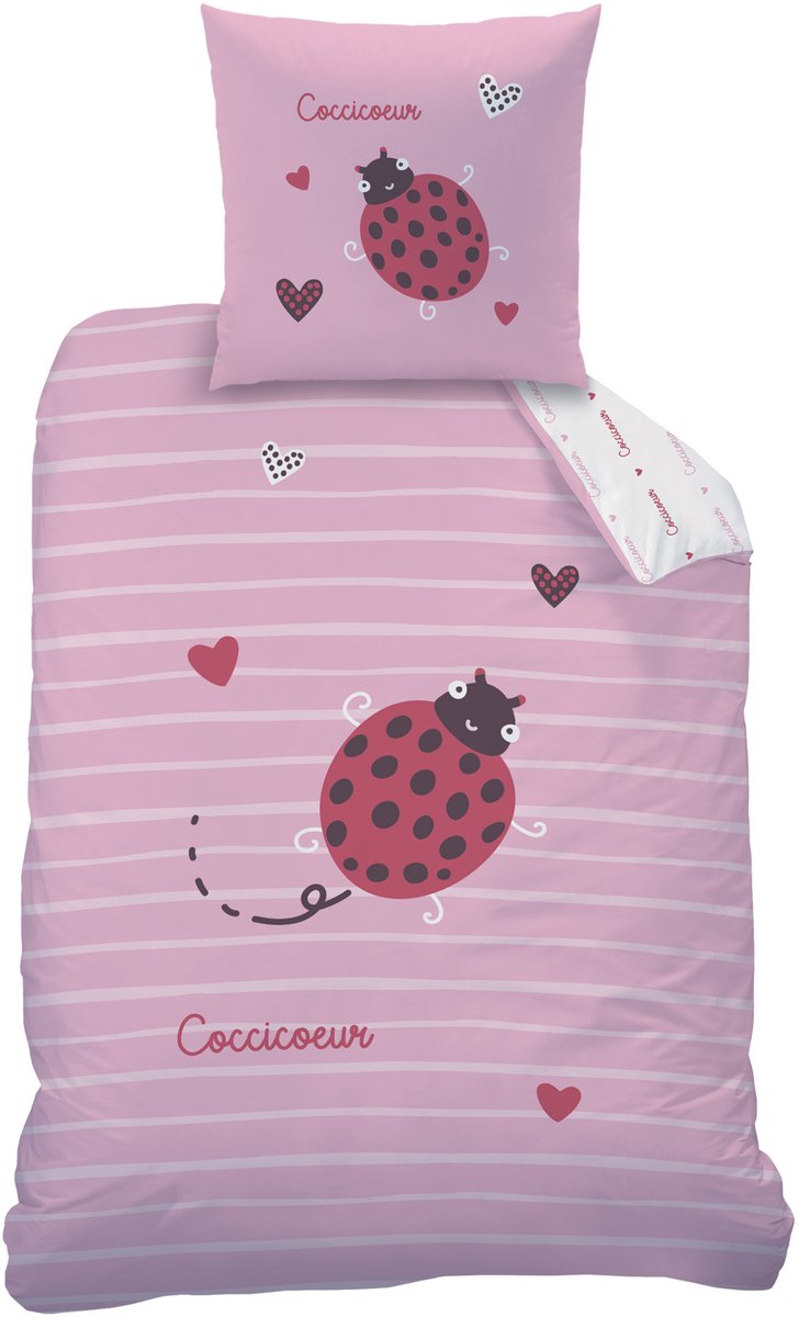 Matt & Rose Dekbedovertrek Coccicoeur - Eenpersoons - 140 x 200 + 63 x 63 cm - Katoen