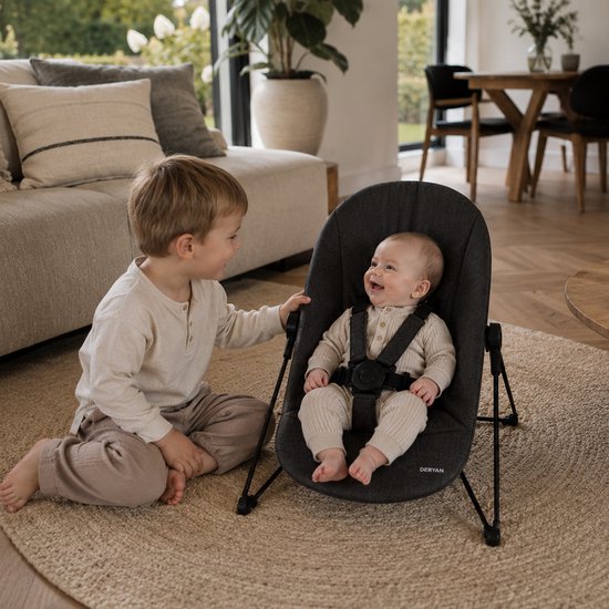 Deryan Odin Luxe Kinderstoel met Bouncer - Donkerbruin/Donkergrijs van Deryan — afbeelding 4