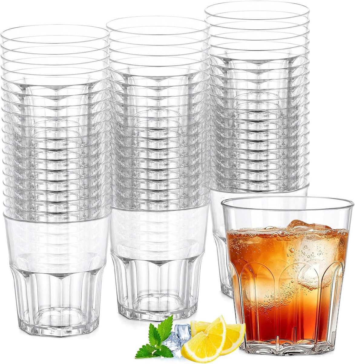 Plastic drinkbekers 200 ml - herbruikbaar acryl - transparant - ideaal voor feesten - ShopVlot