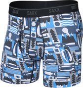 SAXX Heren Boxershort Quest Quick-Dry Mesh - Boxer met BallPark Pouch® - Onderbroek Sneldrogend & lichtgewicht - Winter Angler - Blauw - S