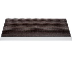 HAMAT Outline Deurmat - Borstelmat - 50x80 cm - Aluminium profiel – Bruin