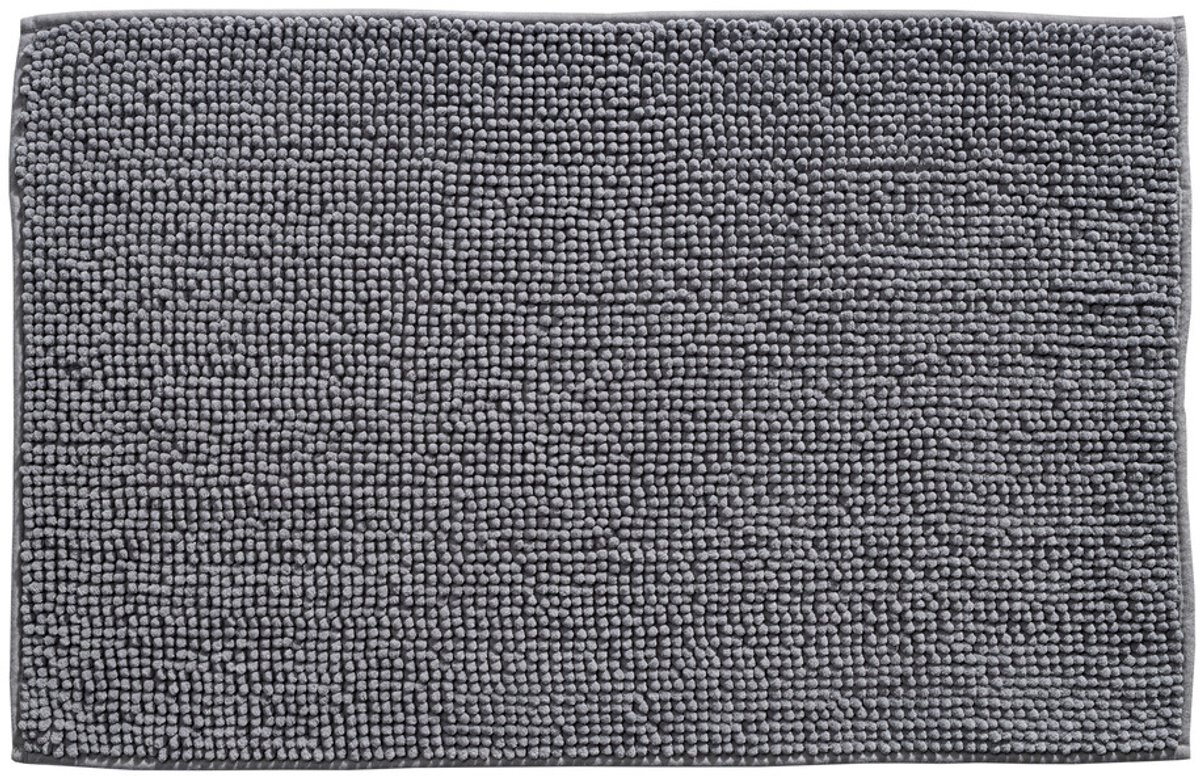 Badmat Indiana Antraciet 58x90 cm – Zachte Chenille Badmat Rechthoek – Luxe Douchemat – Sneldrogend & Waterabsorberend – Oeko-Tex Gecertificeerd – Wasbaar