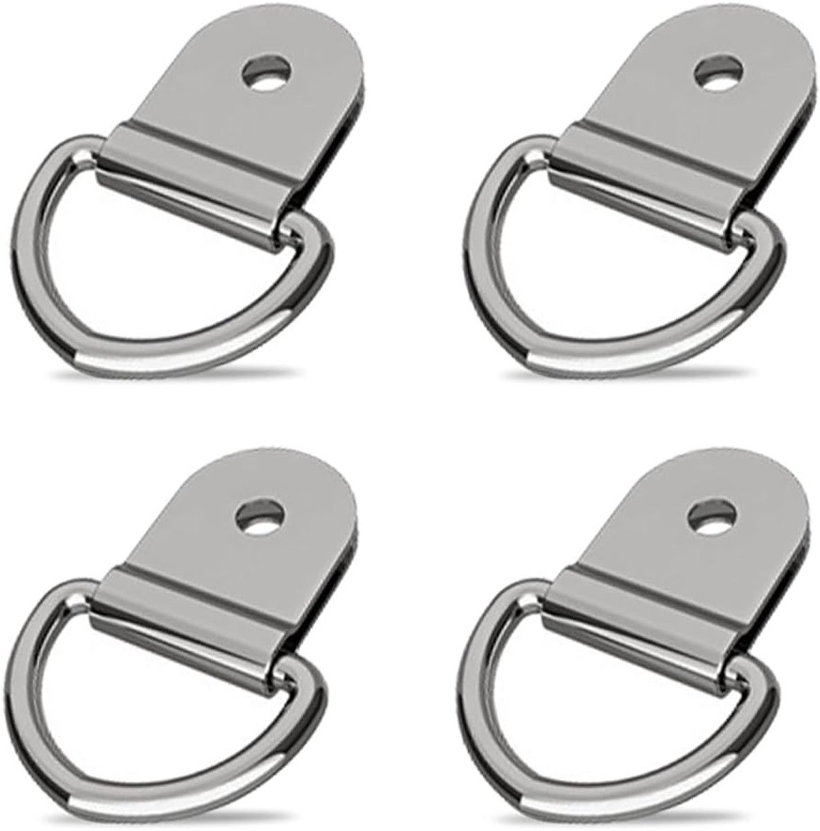 V-ring lashing eyelets voor zware belasting, 4 stuks roestvrijstalen bevestigingsringen voor trailer, vrachtwagen, boot en kajak met een laadcapaciteit van ongeveer 1000 kg