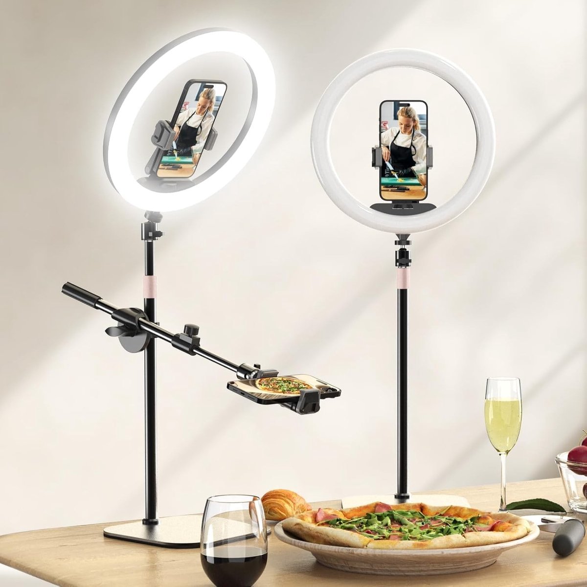 LED Ringlicht met Statief - 12 Inch - Dimbaar met 10 Helderheidsstanden - Professionele Verlichting - Voor Telefoon en Camera