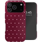 Coque Selencia - Compatible avec Apple iPhone 17 Pro - Coque arrière compatible MagSafe - Happy Dots Burgundy