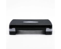 HUSH Sport - Aerobic Step - 68x28cm - Verstelbare Hoogte 10 & 15 cm – Antislip – Fitness Stepbank voor Thuis & Sportschool – Max 150 kg - Zwart/Grijs
