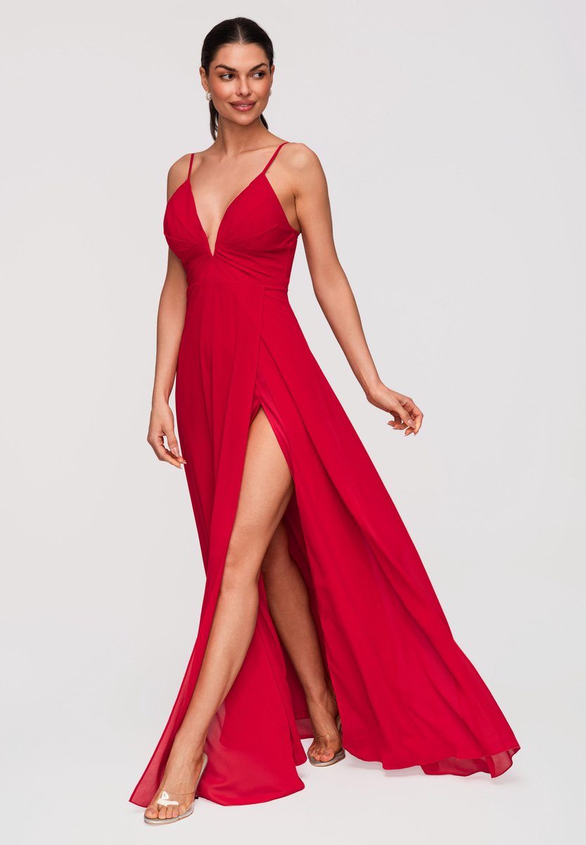 LARICA Jurk - Rits - Effen - Jurk Rood S