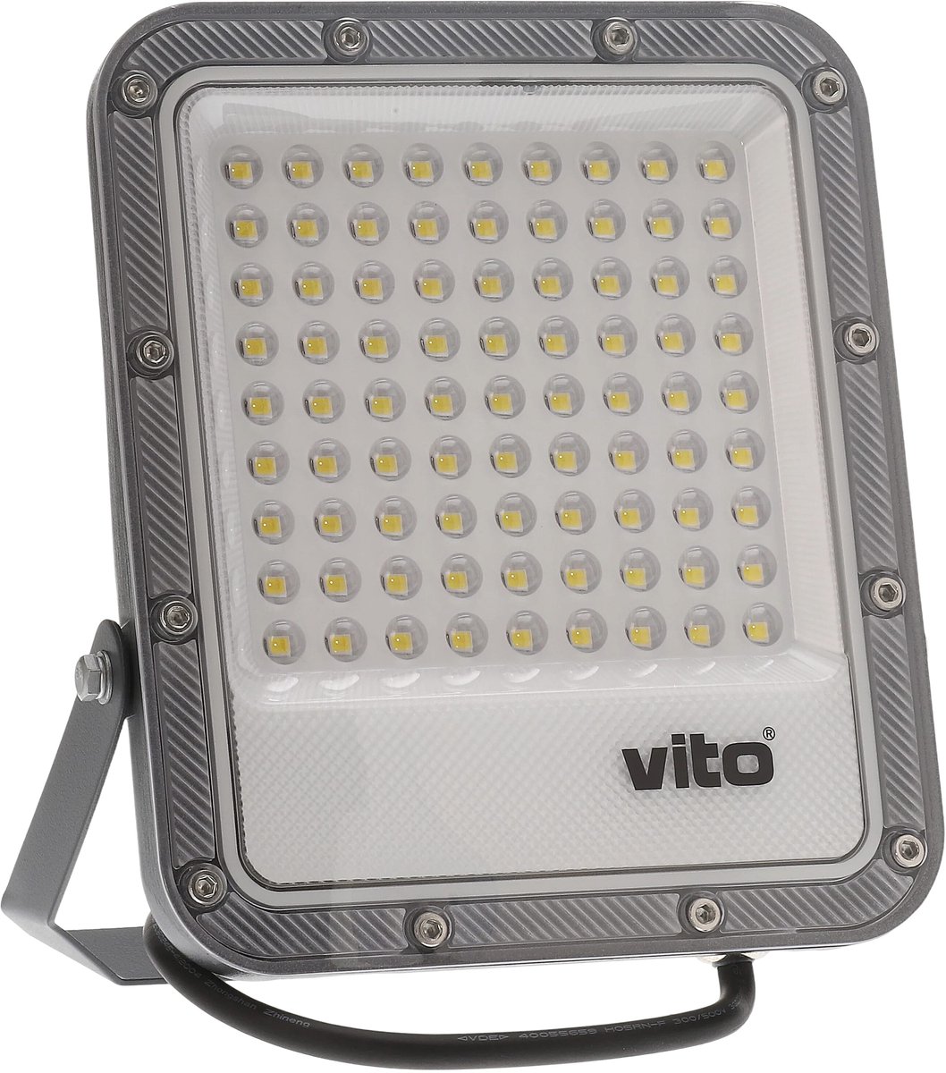 VITO - LED Schijnwerper 50W - 7600lm 6000K IP66 - Met OSRAM SMD LEDs - Wit - LED Floodlight