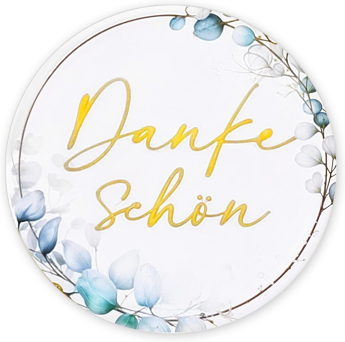 Set van 120 Bedankstickers in Eucalyptus Design, 4 cm Rond, Zelfklevende Labels voor Bruiloften, Communie en Enveloppen