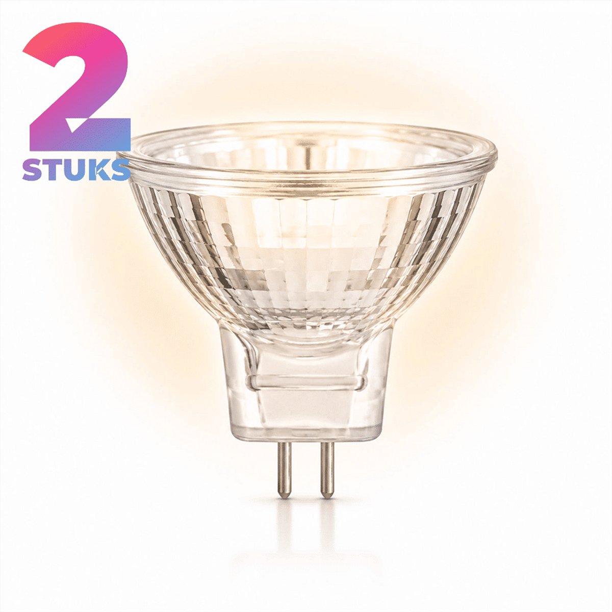 2x Reflector Halogeenlamp GU4 - 35W - Warm Wit Licht (2700K) - 206 lm - 2 jaar - Dimbaar - 12V - MR11