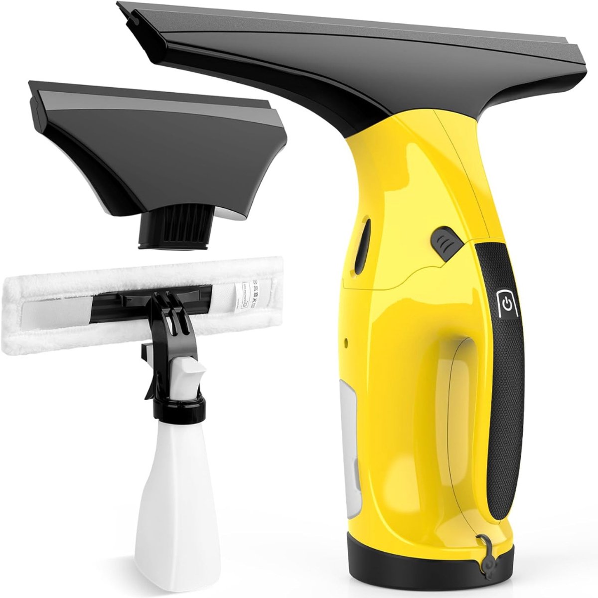 Raamwisser Elektrisch - Raamstofzuiger - Oplaadbare Raamreiniger - Zonder Strepen Dankzij Reinigingsbladen Van 28 Cm En 17 Cm - Draadloze Raamreinigingsset Voor Het Schoonmaken Van Ramen, Douchedeuren, Spiegels En Tegels