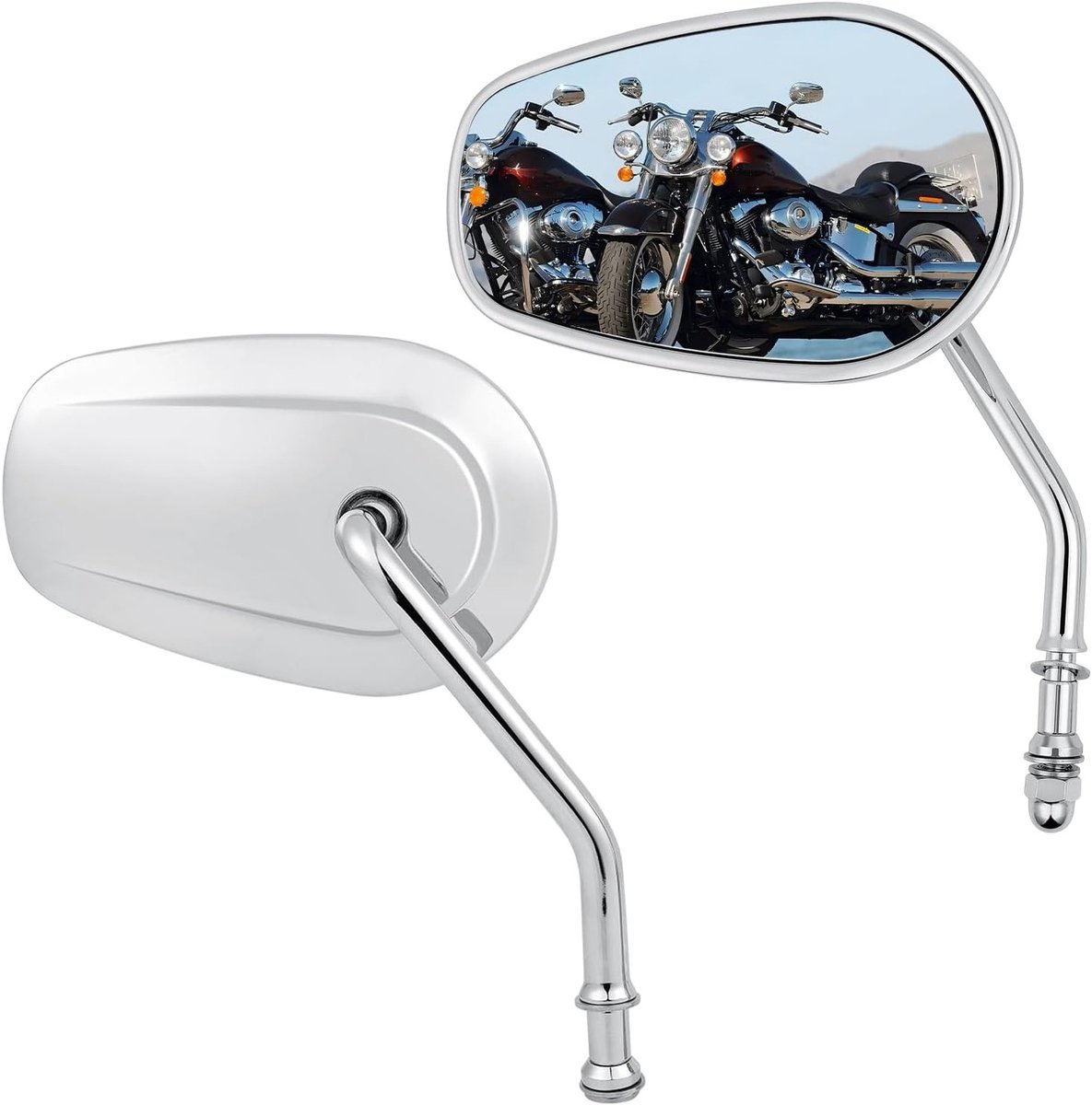 Zijspiegel voor Motorfiets, Chroom Afwerking, Geschikt voor Fatboy, Softail, Sportster 883 en Electra Glide