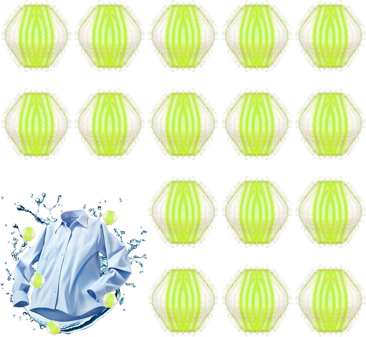 Herbruikbare Lintballen voor het Verwijderen van Huisdierhaar in de Wasmachine - 16 Stuks, Effectieve Haarverwijderaar voor Kleding en Textiel