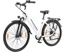 TTGO HZ-28ST E-bike - 25 km/u - 28inch - 80km actieradius - 250W motor - 36V20Ah accu - aluminium frame - Shimano 7-speed - wit