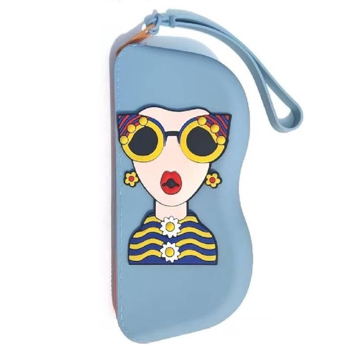 Opbergtas voor zonnebrillen - Siliconen brillenkoker - Brillenopbergers - Brillenaccessoires - Siliconen brillenkoker met grote inhoud - Multifunctionele opbergkoker voor zonnebrillen en brillen - 17 x 8 x 3.8cm - blauw