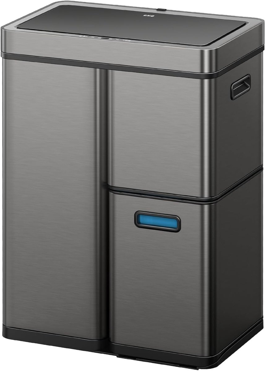 Afvalscheidingssysteem - Roestvrij staal - Automatische sensor - 3 uitneembare binnenemmers - Voor in de keuken