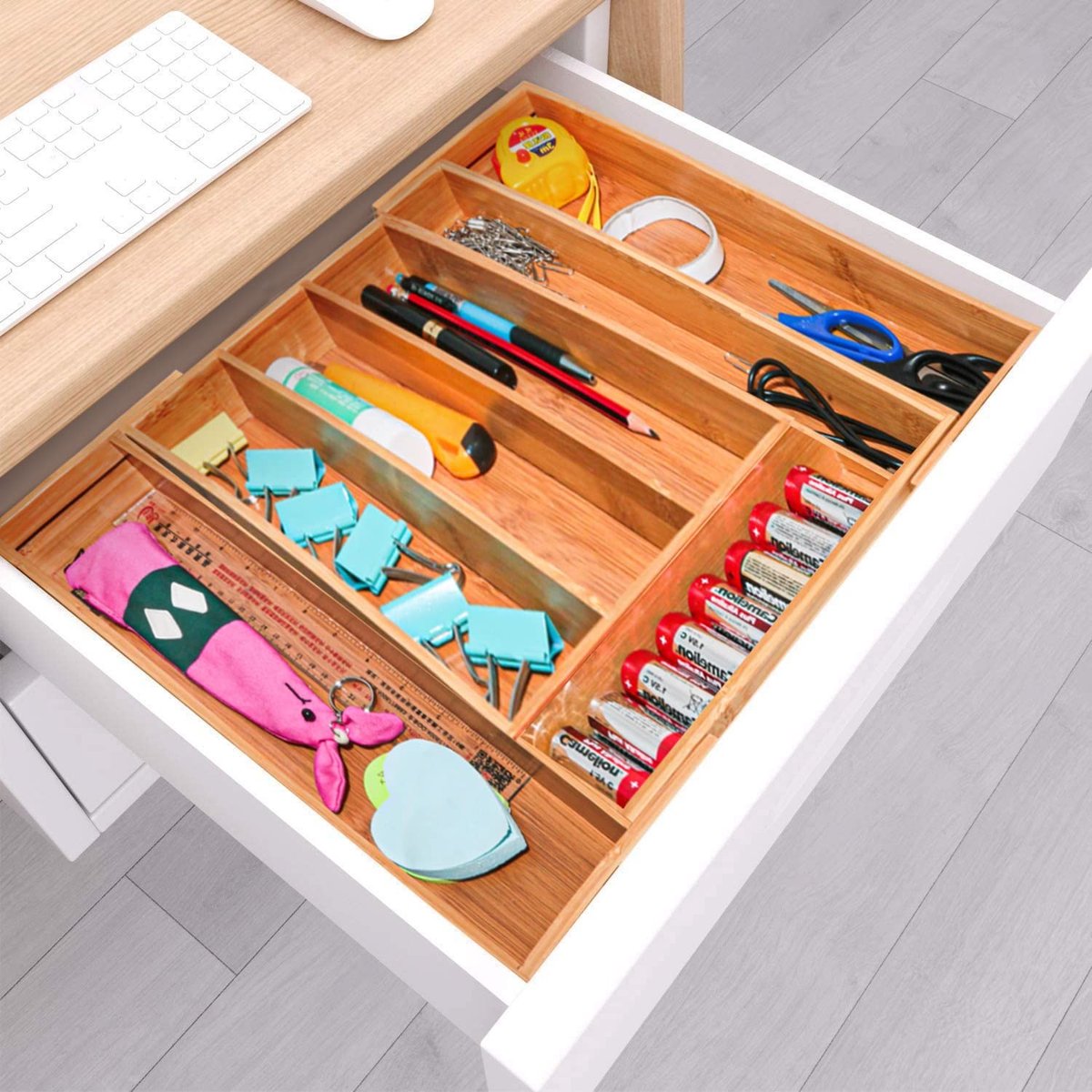 Solidchoice - Uitbreidbare Bamboo Besteklade met 5 tot 7 Compartimenten