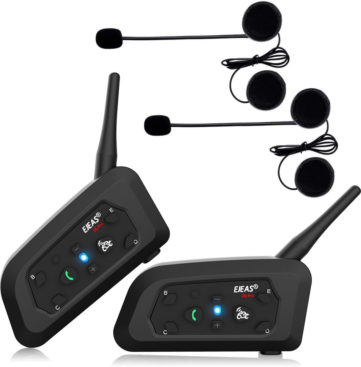 Solidchoice - Bluetooth Intercom voor Motorhelmen met 1200m Bereik