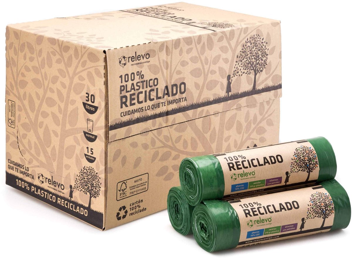 Solidchoice - Extra Sterke Vuilniszakken 30L van 100% Gerecycled Plastic, 360 Stuks