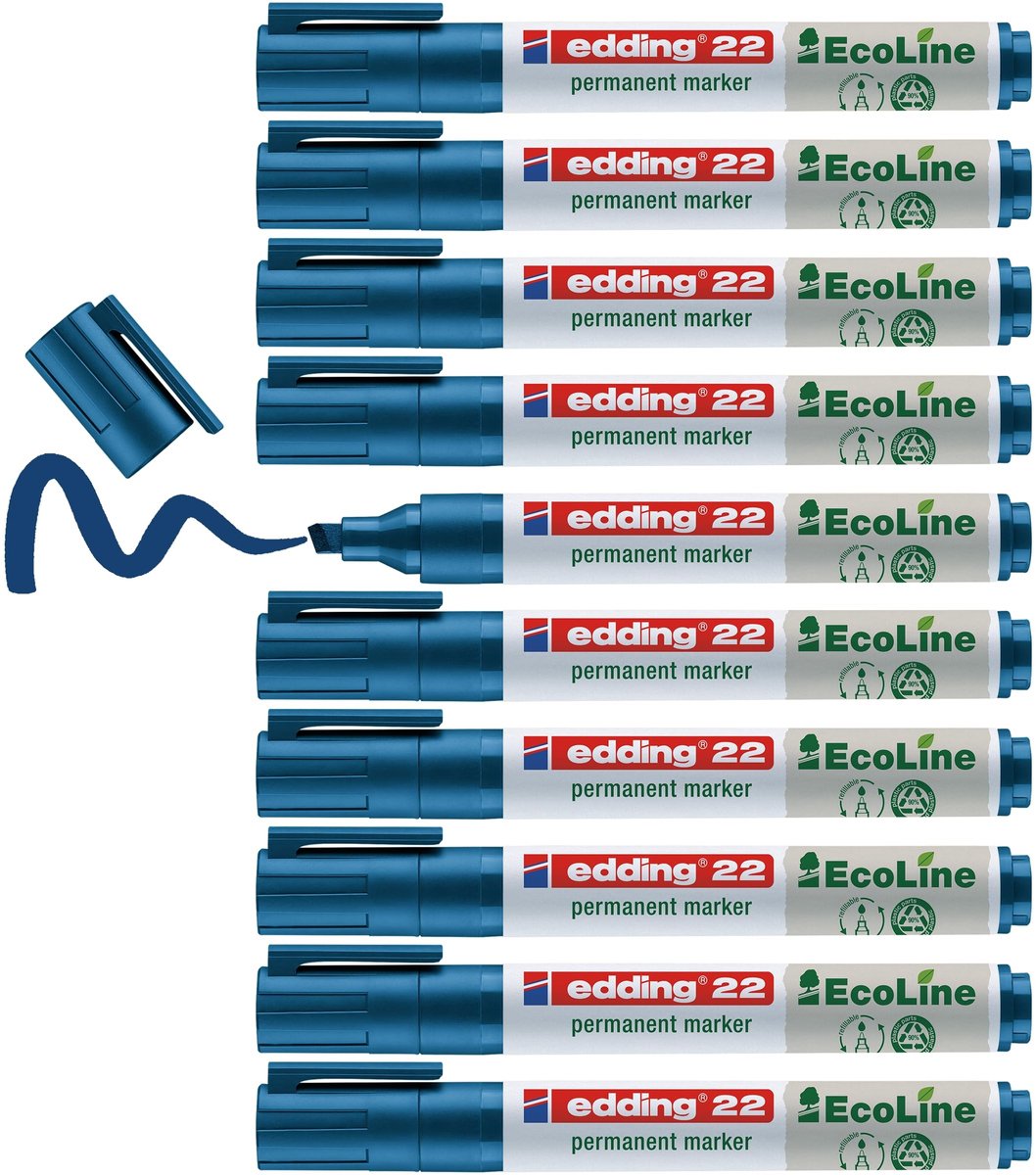 Solidchoice - Set van 10 Ecoline Permanente Markers Blauw
