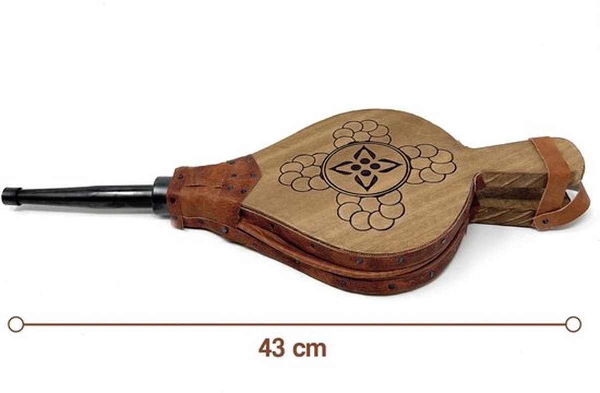 Blaasbalg 43 cm - Blaasbalg Open Haard - Hout Naturel - Gemaakt in Spanje - Familiebedrijf - Praktische Oplossingen - Haardblazer